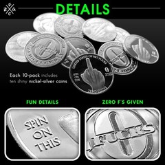 Zero Fucks Given Coins! The Finger 10-Pack – NEW