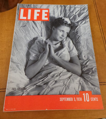 Life Magazine September 1938 Fall Fashion; Bobby Riggs Tennis; Bing Crosby VG+