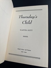 Eartha Kitt Thursday’s Child Hardcover
