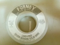 Forney 38050 4oz (1/4lb) lead free silver bearing solid wire solder, made in USA