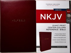 NKJV Comfort Print Reference Bible GIANT PRINT Center Column Burgundy