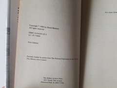 WITTGENSTEIN’S MISTRESS By David Markson, 1st edition Hardcover HC