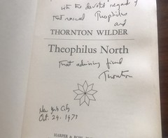 Signed Thornton Wilder First Edition Book Theophilus North 1973