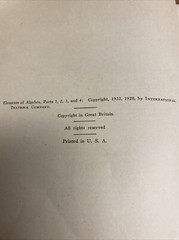Elements of Algebra 291 International Textbook Co. ICS Staff 1933