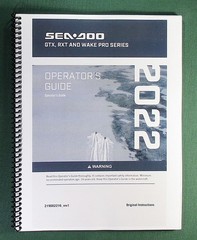 2022 SeaDoo RXT / GTX / WAKE PRO Series Operator’s Manual w/ Protective Covers