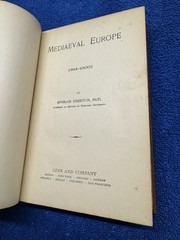 1894 Mediaeval Europe by Emerton. GREAT Color Maps! Measures 5″ X 7 1/2″. HB