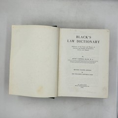 Vintage Black’s Law Dictionary With Pronunciations 4th Ed Green HC 1972 USA