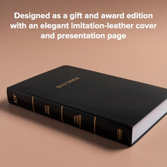 KJV Gift and Award Bible, Black Imitation Leather, KJV Holy Bible, Red Letter, P