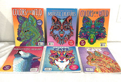 New kaleidoscope Coloring Books For Adults/Kids Lot of 6 Wolves/Cats MSRP 9.99ea
