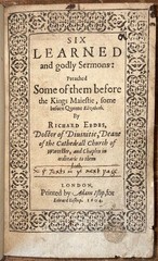 V.Rare 1604 Richard Eedes ‘Six Learned & Godly Sermons’ King James Translator