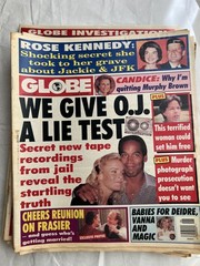 Lot of 14 Vintage GLOBE Magazines 1994,95 Famous People On Cover