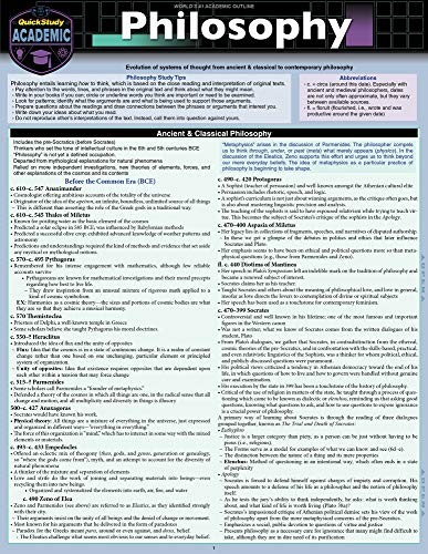 PHILOSOPHY: A QUICKSTUDY LAMINATED REFERENCE GUIDE By O’donnell M C Phd **NEW**