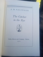 J.D. Salinger the Catcher in the Rye, 1951 Book Club Edition W/Dust Jacket (Bx9)