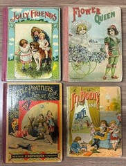 Early 1900s Lot of 4 ANTIQUE Childrens Picture Books Hardback Donohue Myra Dhiel
