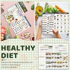 3PCS Diabetes Food List Chart and Meal Planner Diabetic Diet Guide 2026