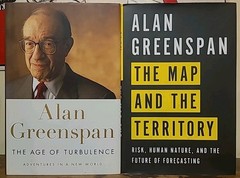 2 Alan Greenspan The Map and Territory & Age Of Turbulence HC/DJ Books Economist