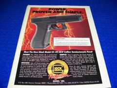 1991 GLOCK 22/23 “POWER PROVEN AND SIMPLE”..1-PAGE SALES AD (41FF)