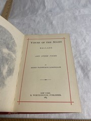 Antique 1885 Longfellow Voices of the Night Ballads Worthington Hardcover