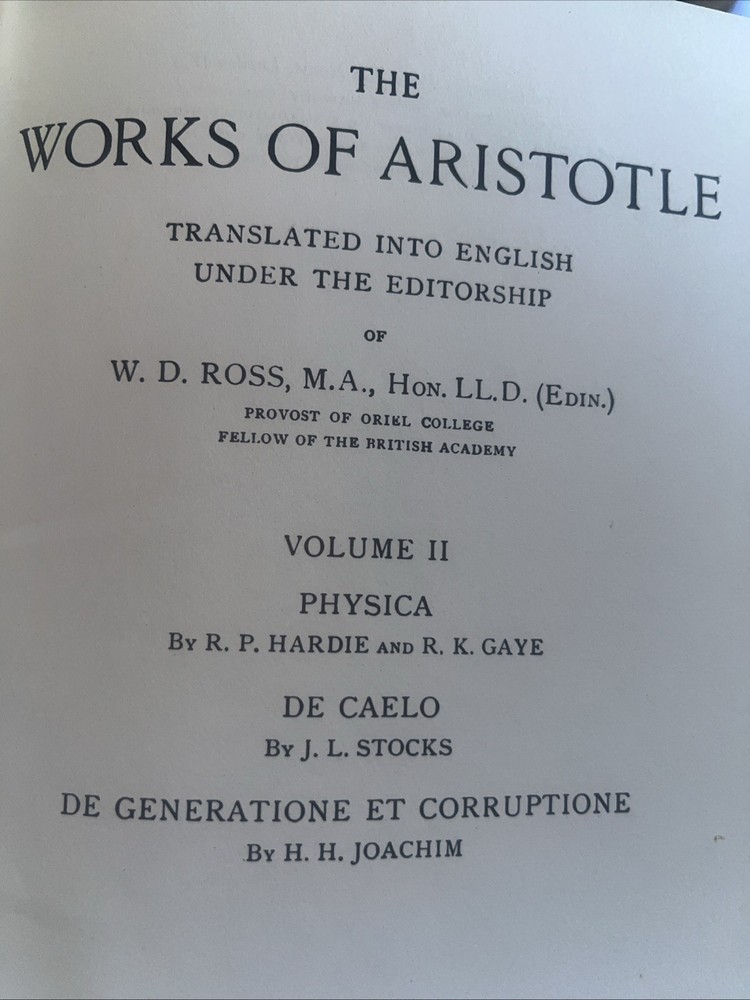Works Of Aristotle Volume 2