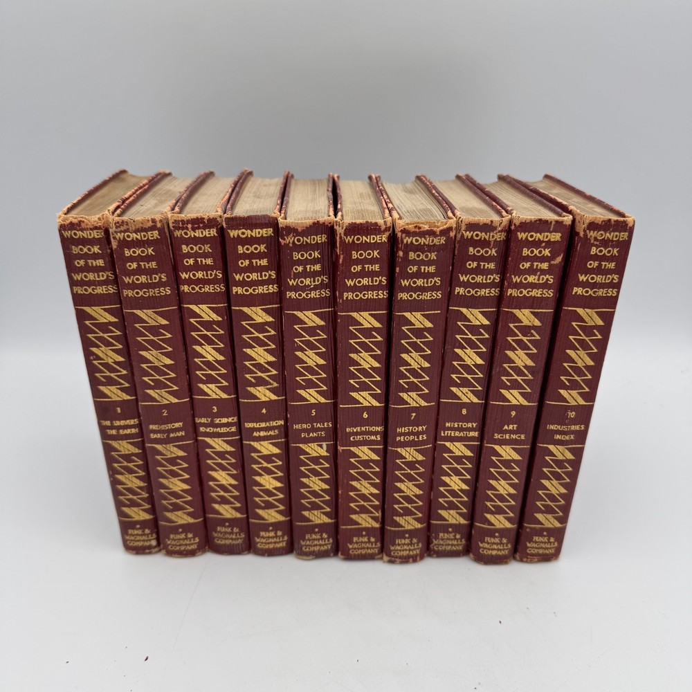 Wonder Book of the World’s Progress Set of 10 Volumes Funk And Wagnalls 1935