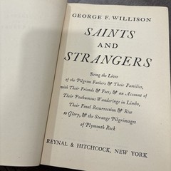 Saints and Strangers (George F. Willison, 1945 Hardcover w/DJ)