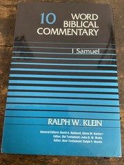 1 Samuel by Nelson Reference Staff and Ralph W. Klein (1983, Hardcover)