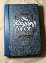 Faux Leather Journal Seek First The Kingdom of God Mathew 6:33 Blue Christian