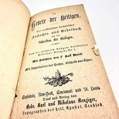Benziger Brothers 1868 Antique Catholic German Prayer Book Paper Brown Miniature