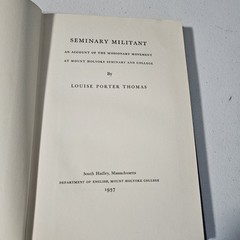 1937 – Seminary Militant – Thomas – Rare – Vintage – Hardcover – Book