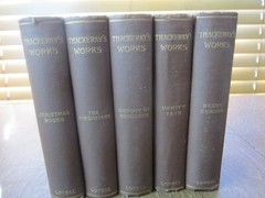 Antique Thackeray’s Works lot of 5 Books By W M Thackeray Brown Cloth HC