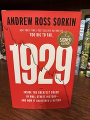 1929. Andrew Ross Sorkin. Signed 1st HC Ptg. Viking 2025 Near Fine Unread