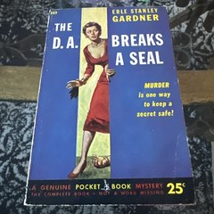 The DA Breaks a Seal Erle Stanley Gardner Vintage 1952 Pocket Book Mystery 869