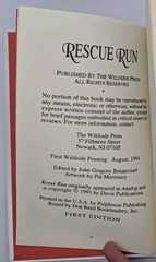 Signed! Rescue Run by Anne McCaffrey (1991, Wildside Press)