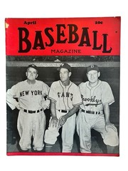 1940s Baseball Magazine Mel Ott Pee Wee Reese April 1946 Vtg Baseball Gift Idea