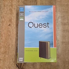 NIV Quest Study Bible Burgundy/Tan Italian Duo-Tone Gilded Gold Pages Zondervan