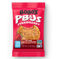 Pb&Js, Peanut Butter Oat Crust with Strawberry Filling, 5 Pack of 2.1Oz Oat Snac