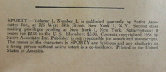 Sporty Magazine #1 Volume 1 Satire Associates Inc. 1958