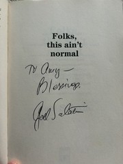 Joel Salatin AUTOGRAPHED SIGNED Folks, This Ain’t Normal: A Farmer’s Advice
