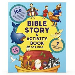 Bible Story and Activity Book for Kids Ages 4 to 8: Over 100 Colorful Activi…