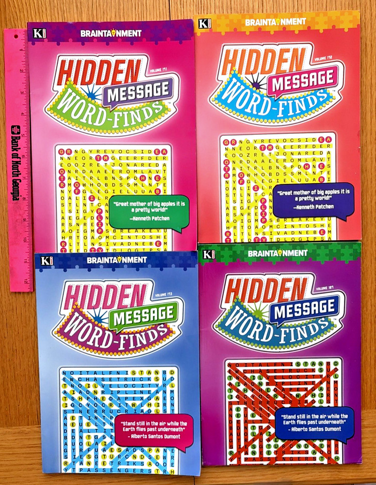 Lot of 4 Hidden Message Word-Finds Braintainment Kappa. 2025 NEW Free Ship