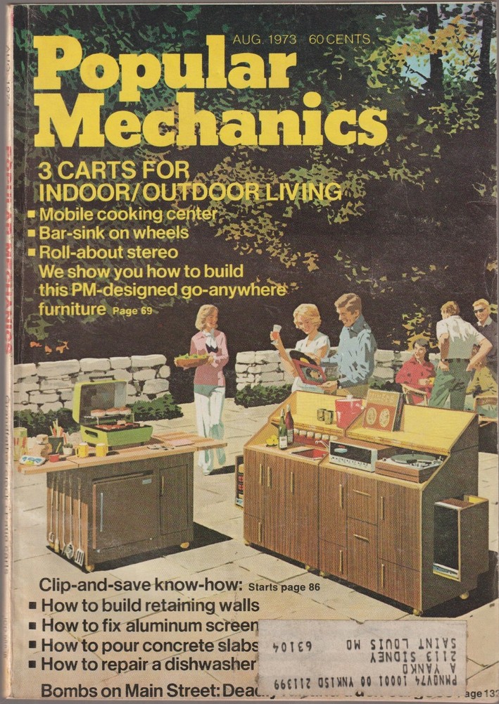 Popular Mechanics Magazine Lounge Carts Retaining Walls Deadly Cargo August 1973