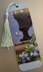 Flower and Butterfly Bookmark with Tassel – Laminated with Glitter Borders 6×2″
