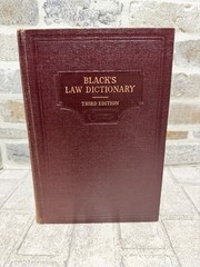Blacks Law Dictionary Third Edition 3rd 1933 Vintage Hardcover West Publishing