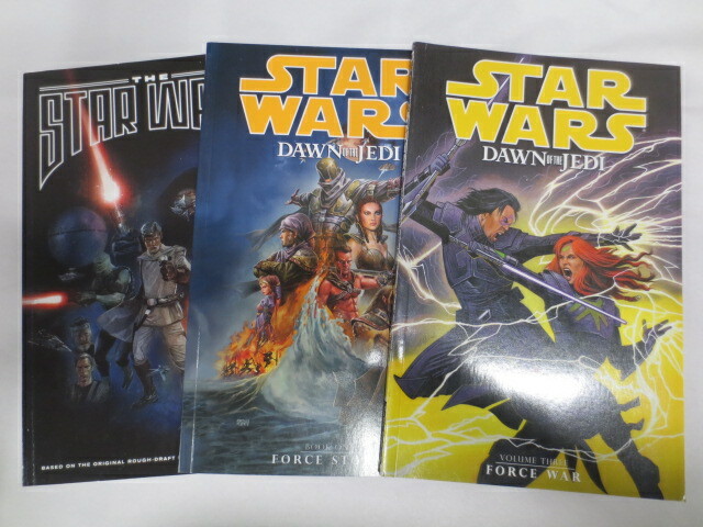 Lot of 3 Star Wars Paperback Dawn of Jedi + Rough Draft by George Lucas