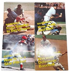 Vintage Lot Of 4 Baseball Books Complete Set Softcovers 1973 Youth Educational