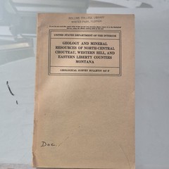 US Dept. of the Interior Geological Survey Bulletin Geology Montana Counties