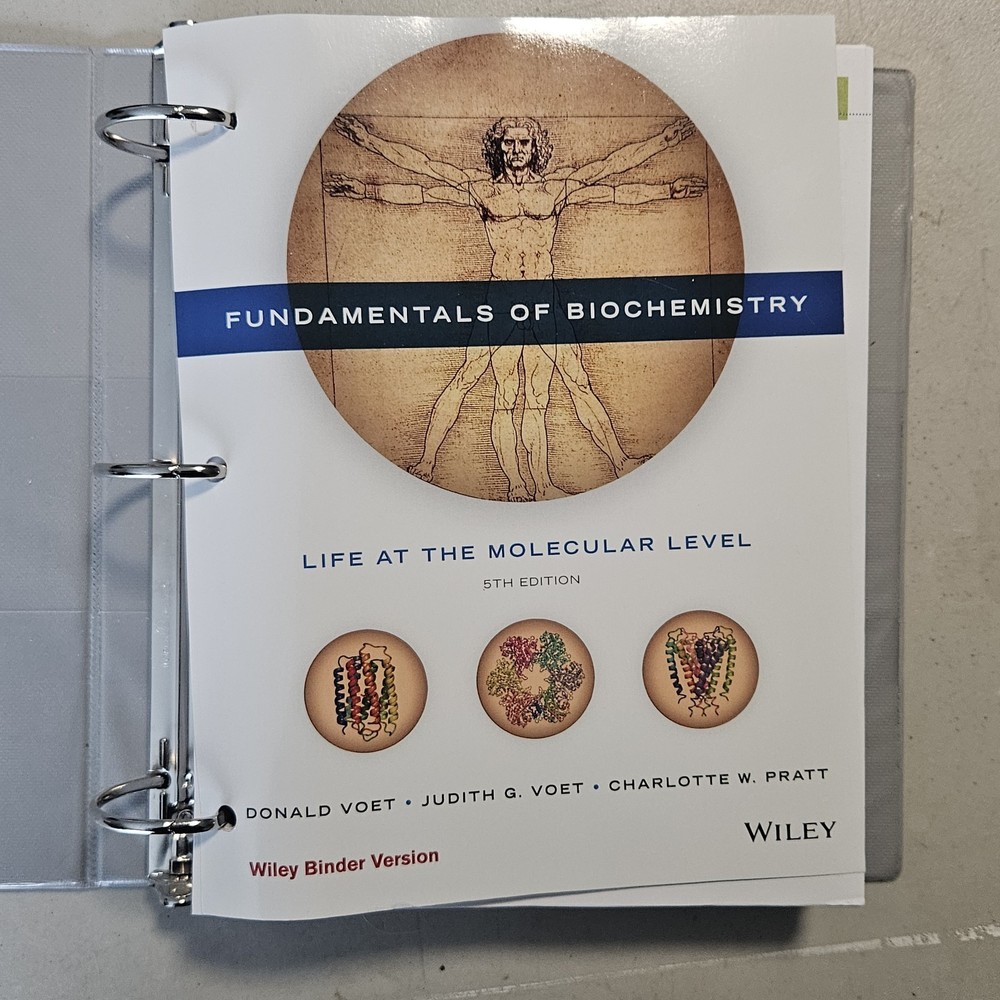 Fundamentals of Biochemistry: Life at – 5th Ed Loose Leaf- Voet Donald -VeryGood