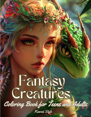 Fantasy Creatures Coloring Book: Kawaii Style Coloring Book, Featuring 25 Colori