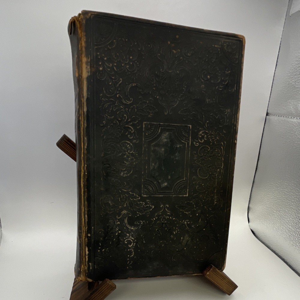 American Bible Society 1843 New Testament Psalms Leather Illustrated Bible Book