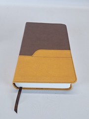 Zondervan NIV Large Print Holy Bible Leather Soft Chocolate Amber Lay Flat
